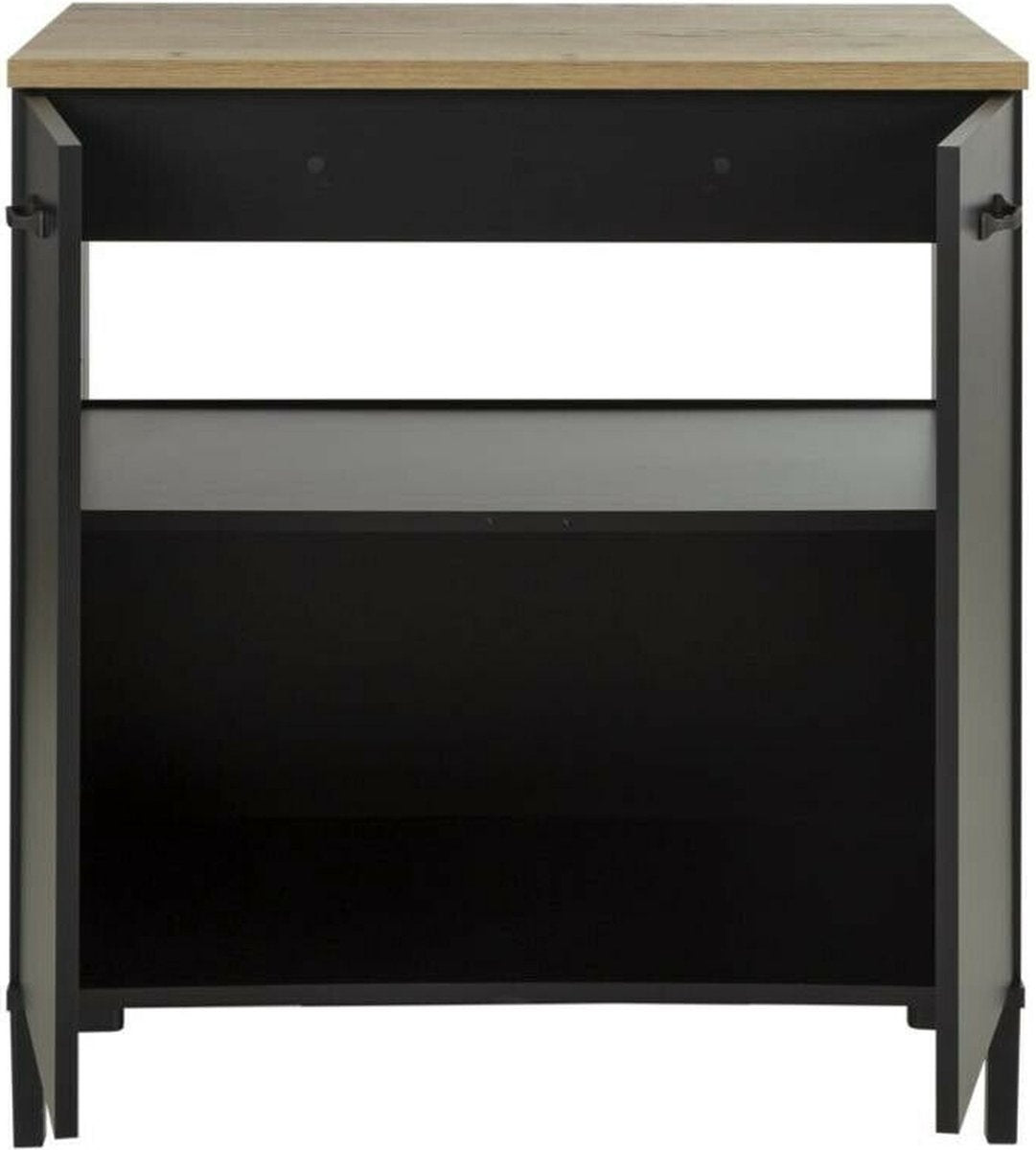 Keukenelement onderkast 2 deuren onder gootsteen - 60cm-  Zwart