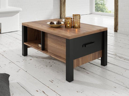 Salontafel Olivi - Zwart - Eiken - 90 cm
