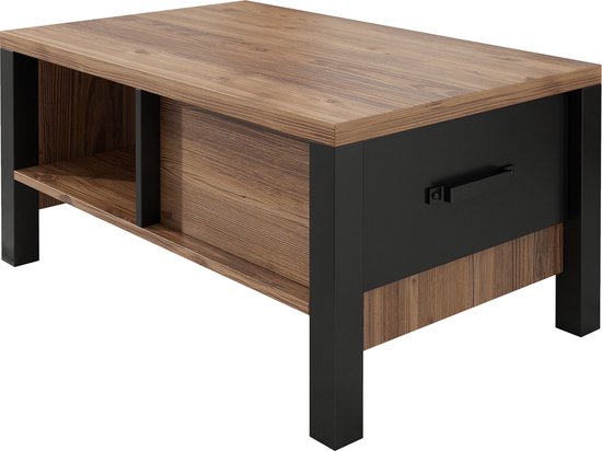 Salontafel Olivi - Zwart - Eiken - 90 cm