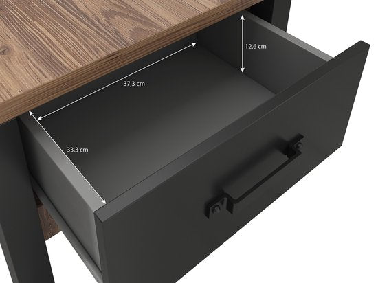 Salontafel Olivi - Zwart - Eiken - 90 cm