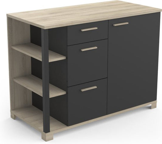 Keukenkast - onderkast Atelier 120cm keukenelement met 1 deur en 3 laden
