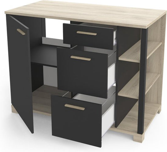 Keukenkast - onderkast Atelier 120cm keukenelement met 1 deur en 3 laden