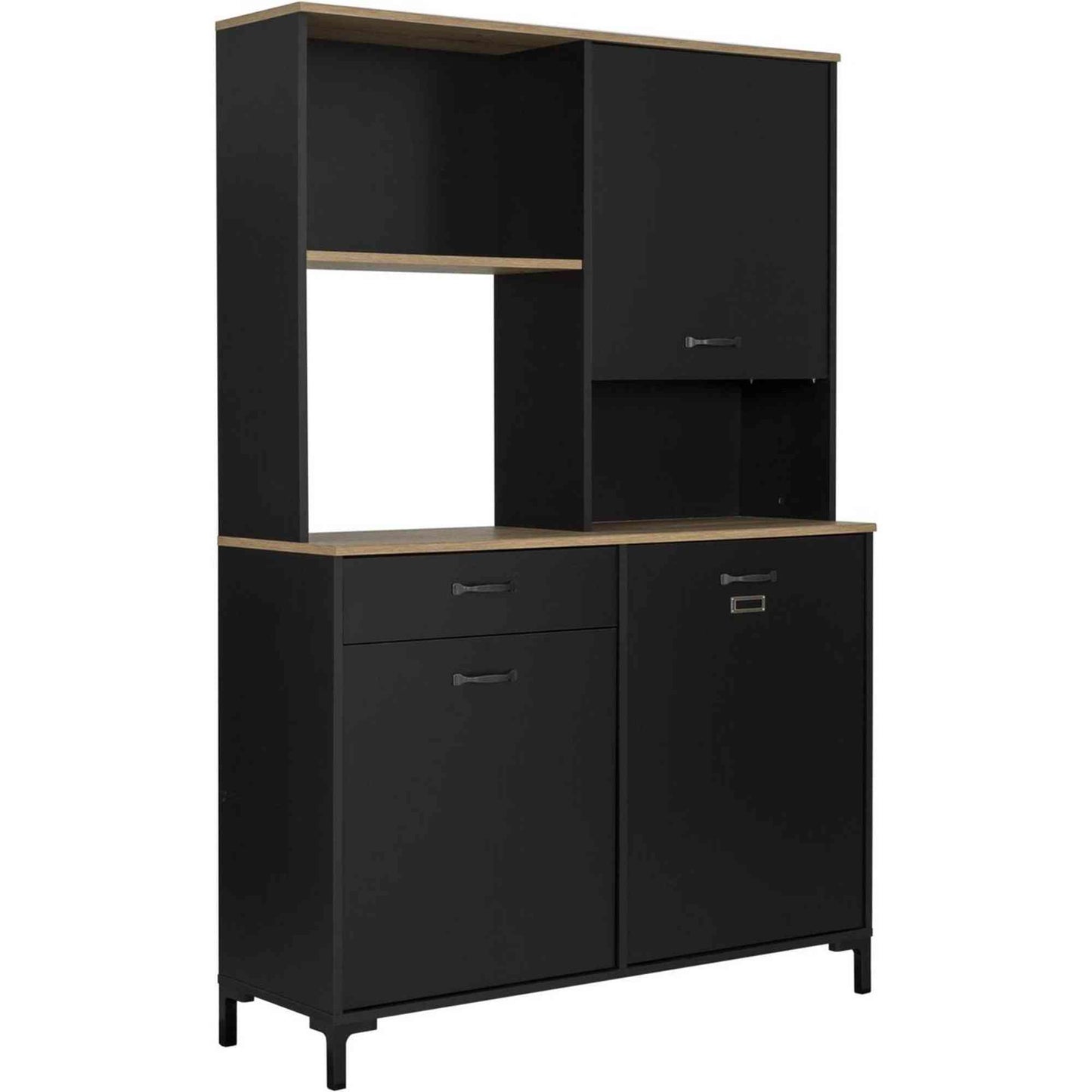 Opbergkast - keukenbuffet 120cm 1 lade 2 deuren zwart