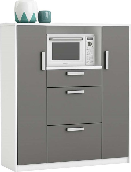 Keukenkast Range 116 cm breed wit met antraciet