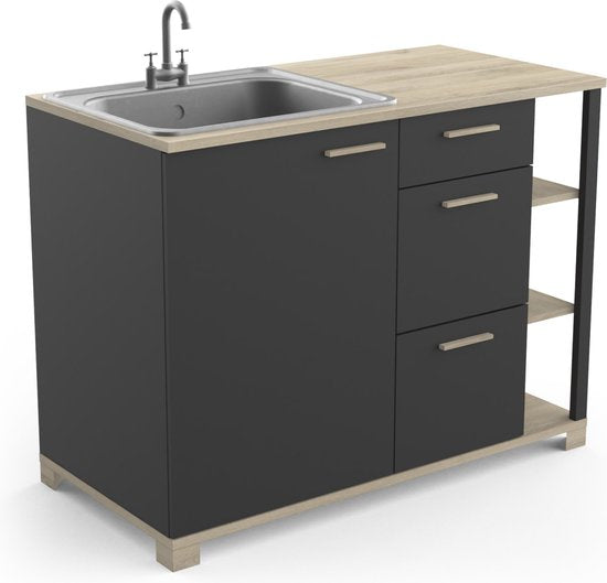 Keukenkast - onderkast Atelier 120cm keukenelement met 1 deur en 3 laden
