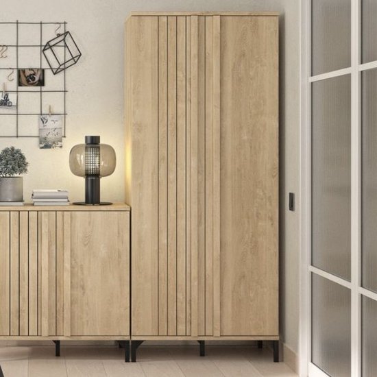 Veelzijdige opbergkast Faro - 80x45x190 cm - Blonde Oak-design