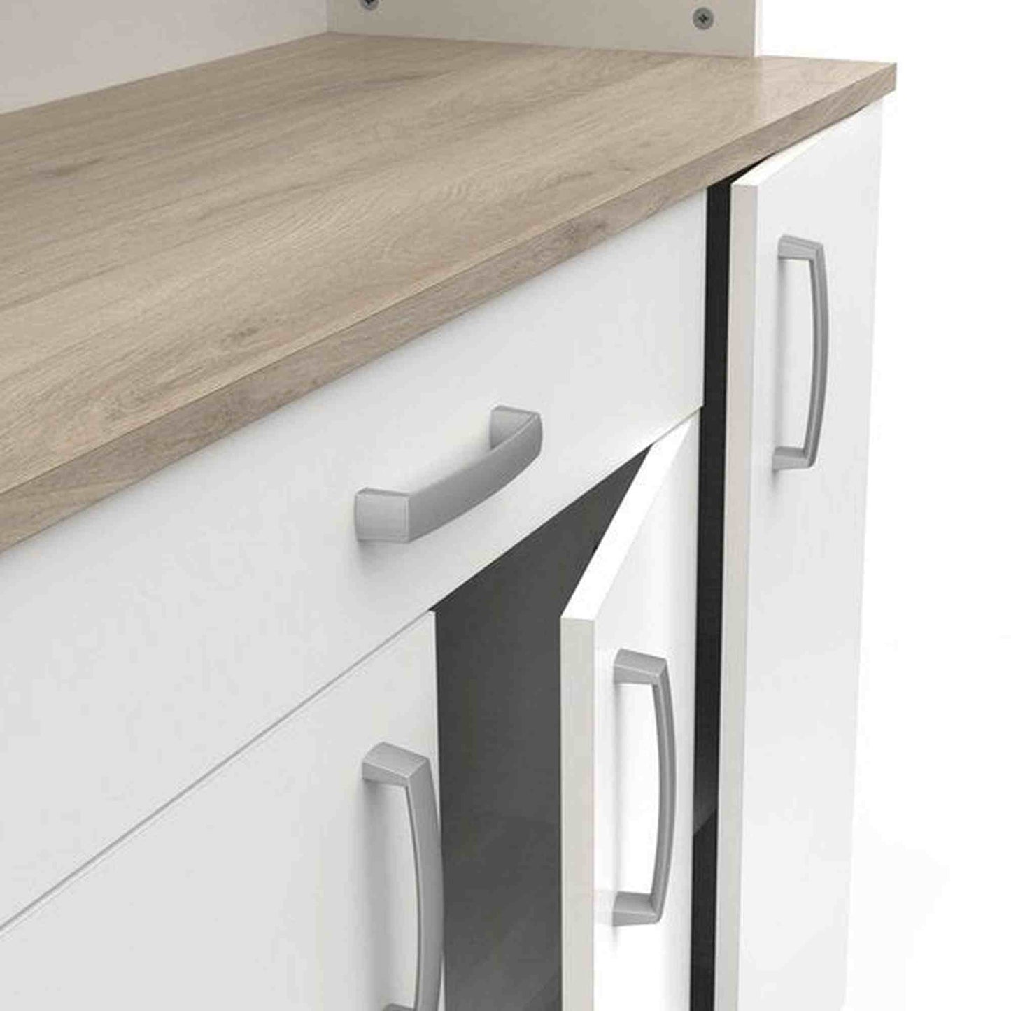Keukenbuffet Trendy 6 deuren, 1 lade in witte melamine