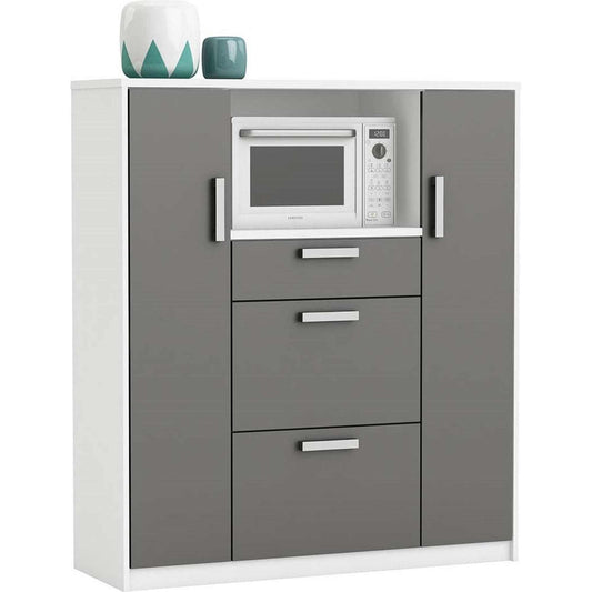 Keukenkast Range 116 cm breed wit met antraciet