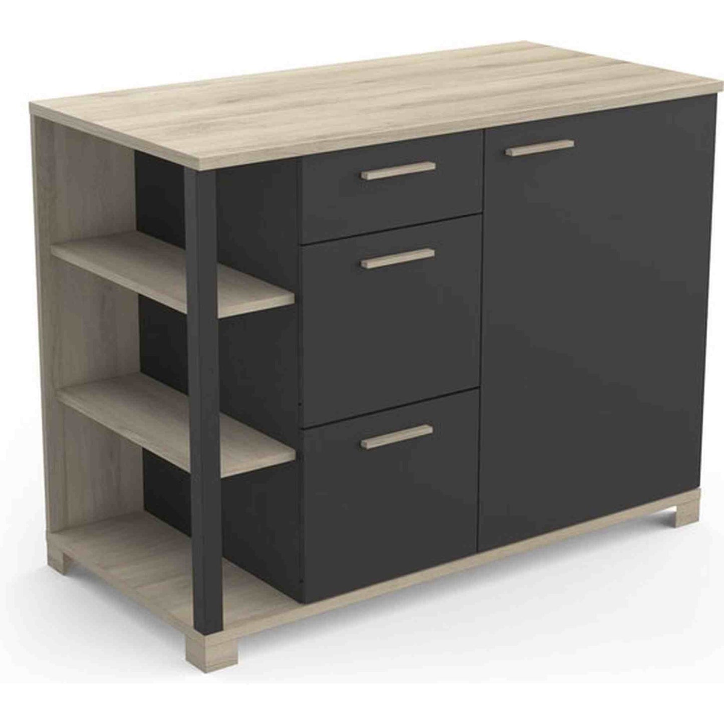 Keukenkast - onderkast Atelier 120cm keukenelement met 1 deur en 3 laden