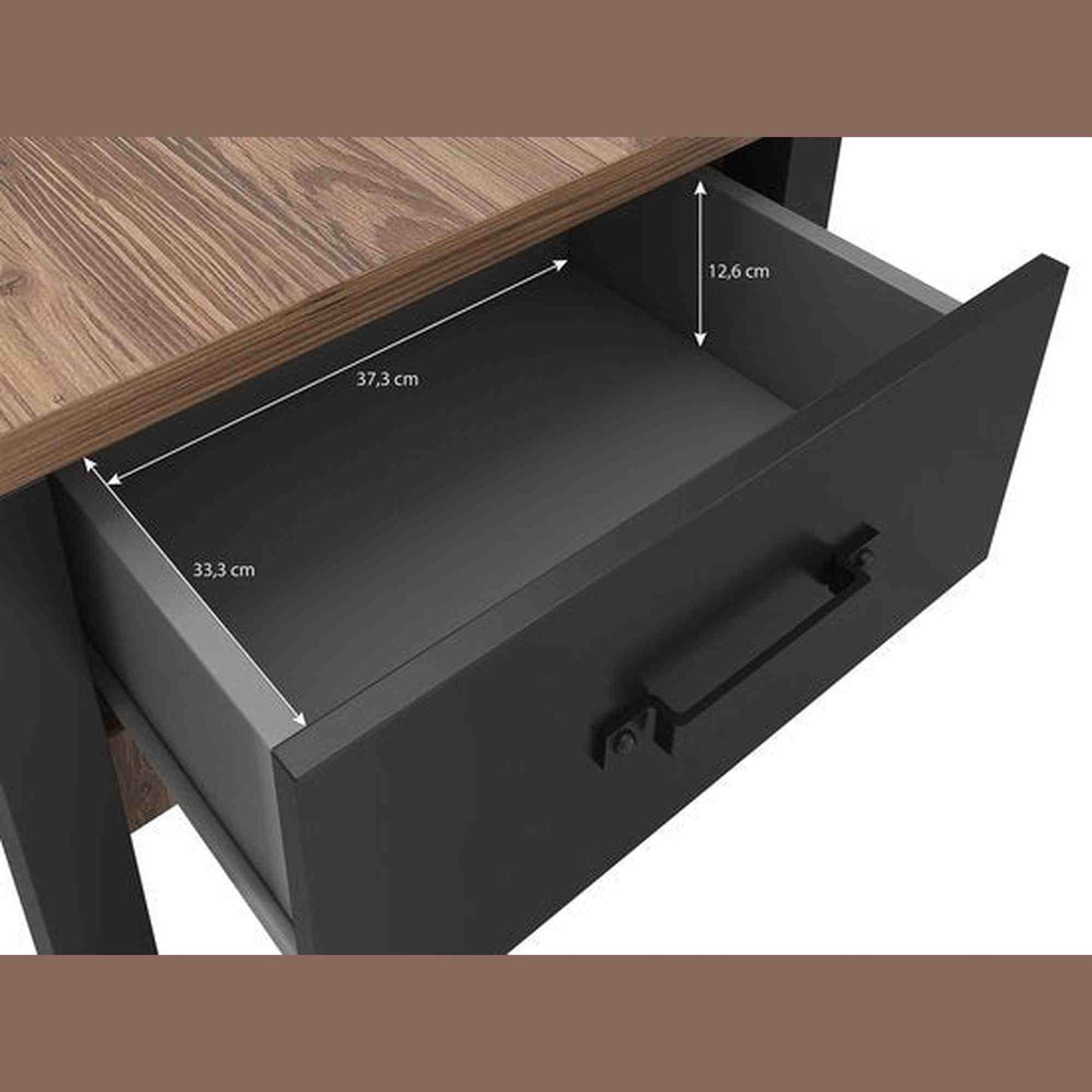 Salontafel Olivi - Zwart - Eiken - 90 cm