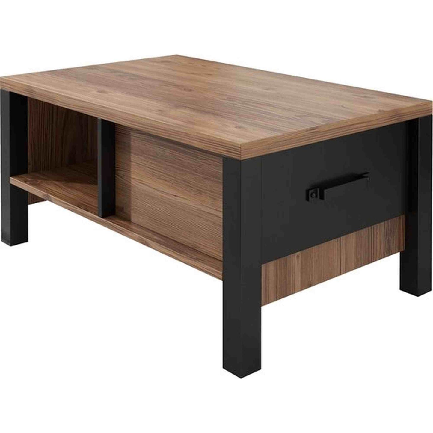 Salontafel Olivi - Zwart - Eiken - 90 cm