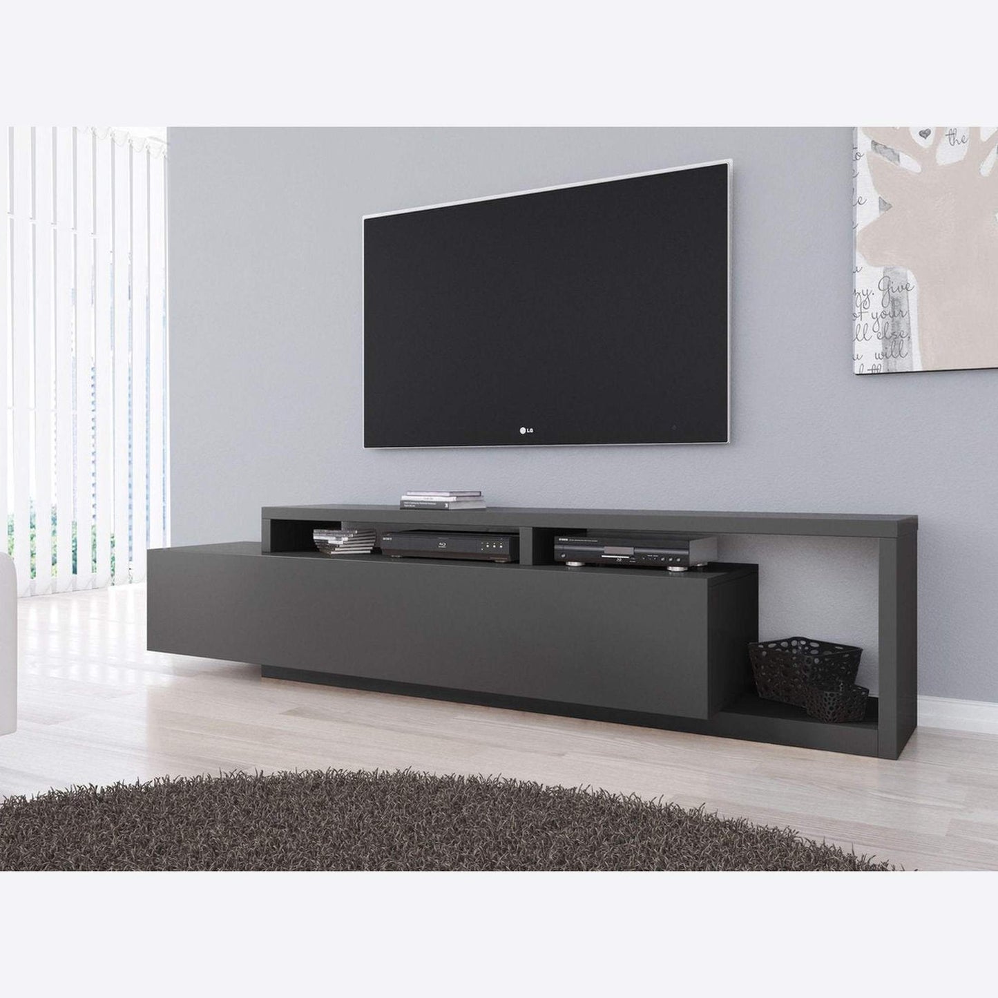 TV-Meubel Billo - Antraciet - 219 cm
